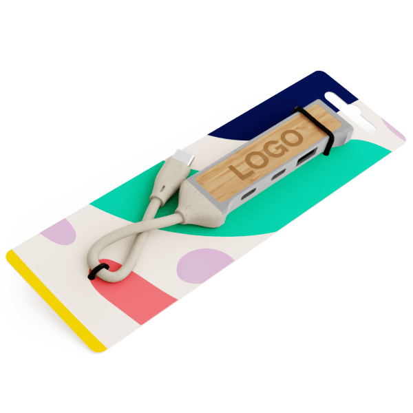 Expand Bamboo - USB Hub mit Logo