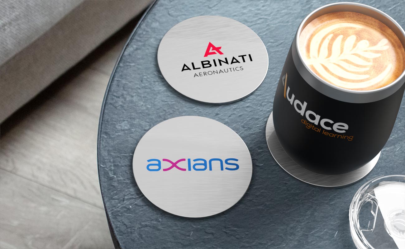 Disc - Personalisierte Aluminium Untersetzer mit Logo gallery thumbnail