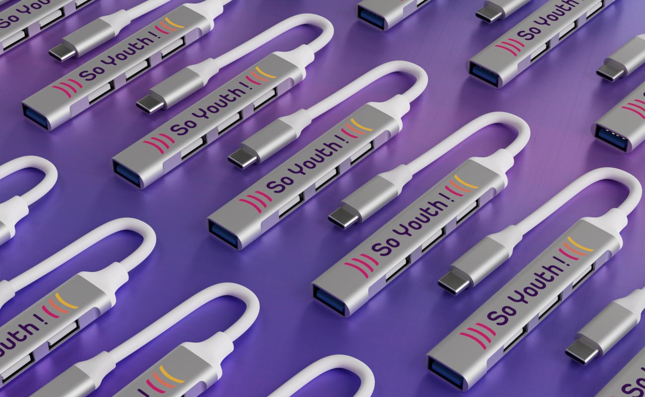 Expand - USB Hub 4 in 1 mit Logo gallery thumbnail