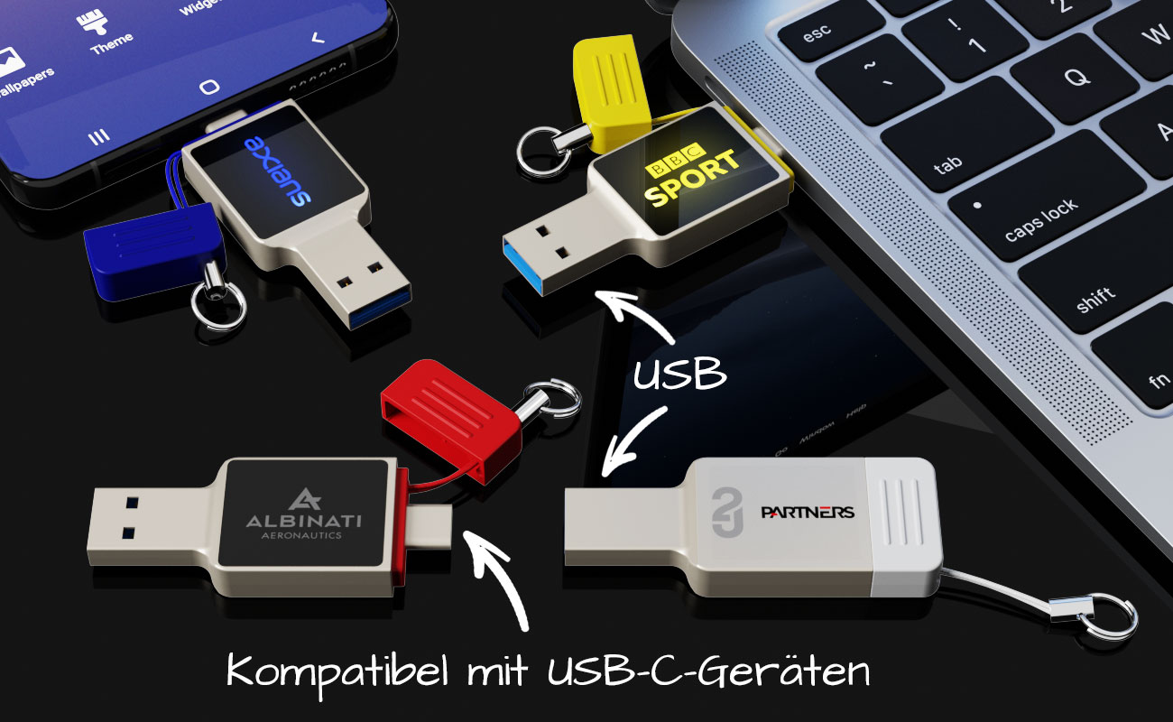 Neon - USB Stick personalisiert mit USB-C
